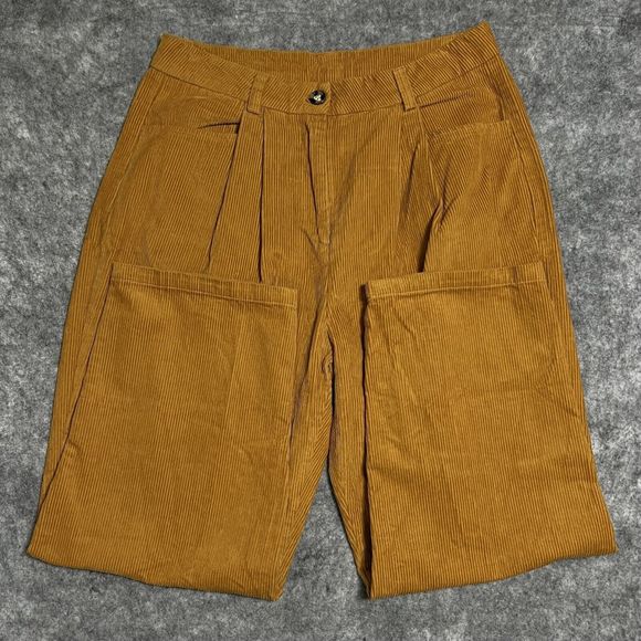 Mustard Corduroy Double Pleated Pants Women’s XL 30 Classiccore Academia Y2K - Picture 13 of 17